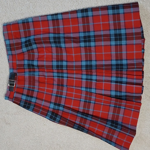 Scottish House Red Blue Tartan Kilt Sz S - Picture 2 of 8